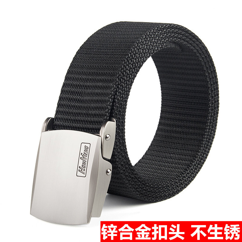 男士帆布腰带平滑扣自动扣皮带军用战术腰带户外青年学生加长裤带|msdalam kategori Aksesori/Belt kulit/Hat/Muffler, tali pinggang/tali pinggang kulit/pinggang - dari Buy2taobao.com untuk memberikan perkhidmatan ejen Taobao profesional membeli