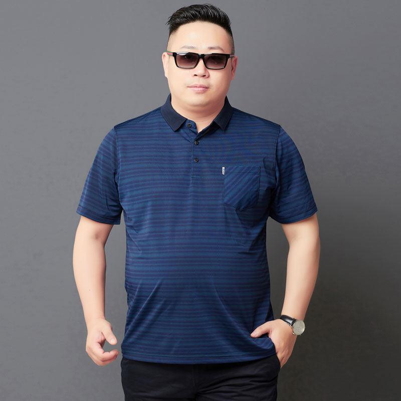 胖子休闲宽松大码中年短袖T恤男