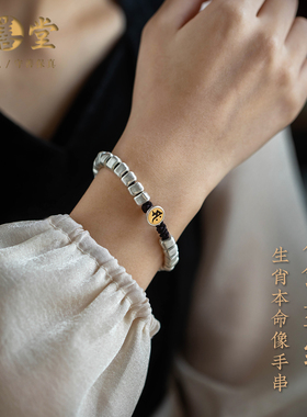 高级感古法银手链叠戴百搭