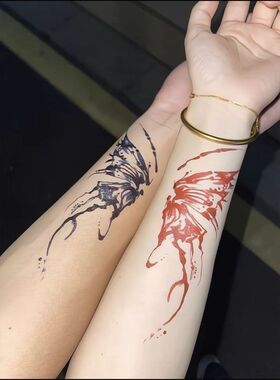 双生蝴蝶纹身贴 高颜值情侣闺蜜情人节纸潮流个性装饰临时贴画