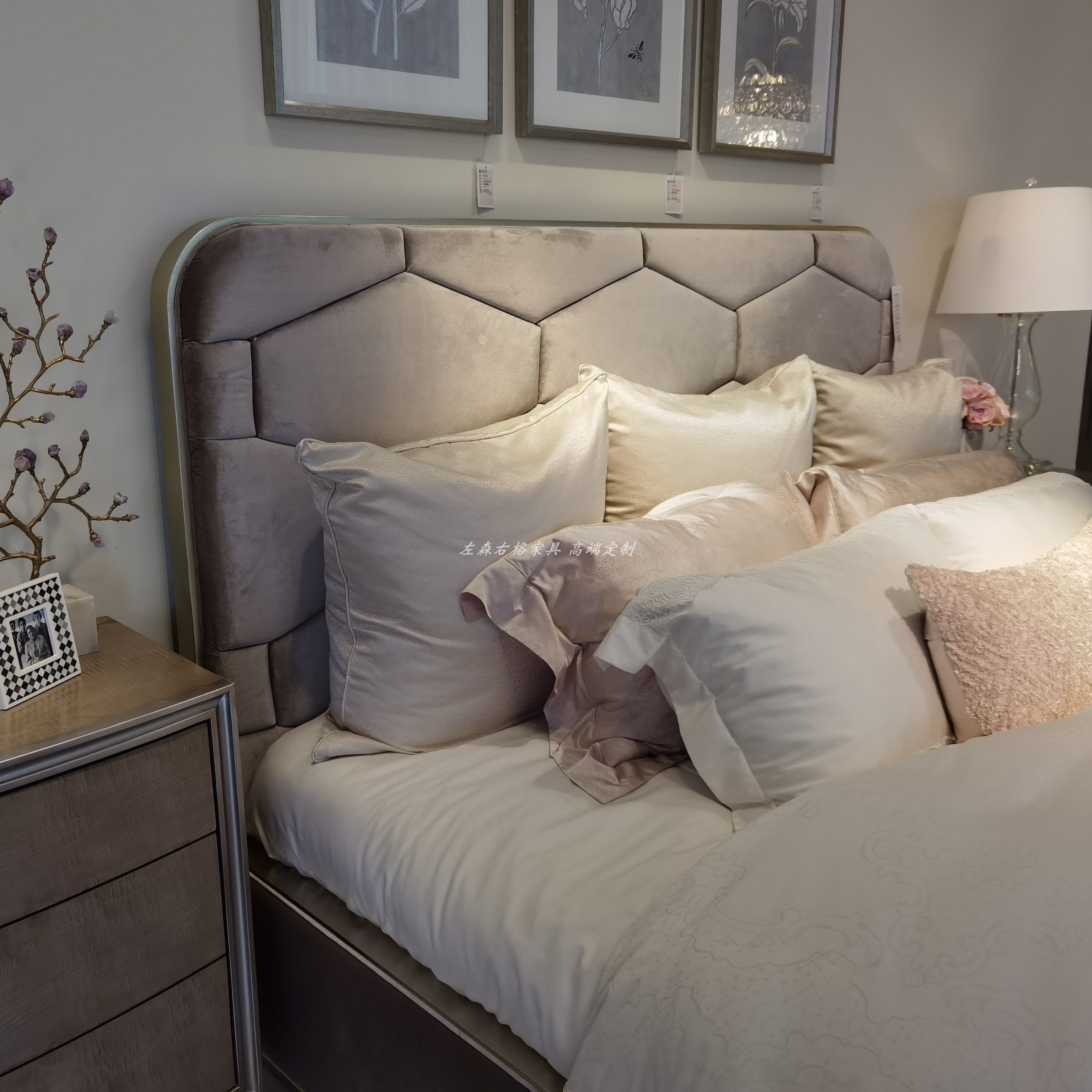 美克art家具美家cara轻奢床 美式法式实木美式轻奢双人床实木床