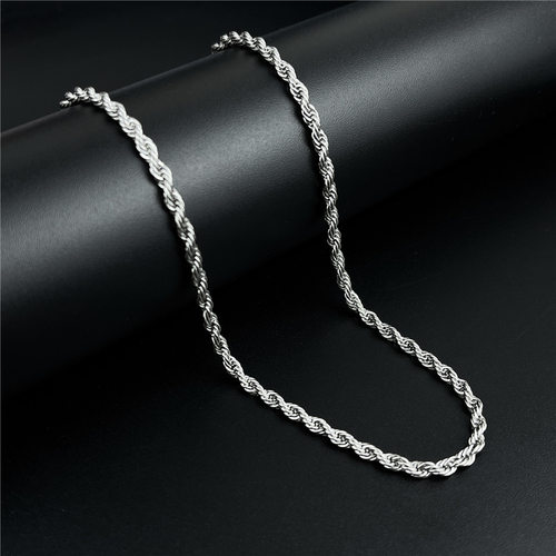钛钢不褪色美式项链颈链麻花链
