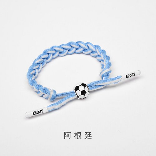 世界杯足球编织手绳情侣