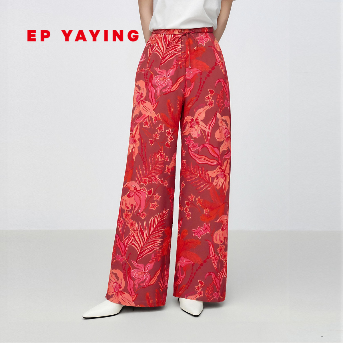 EP雅莹2025夏装桑蚕丝裤子