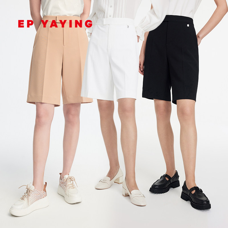 EP YAYING雅莹女装 五分短裤子直筒休闲爸爸裤 2023新款6702A