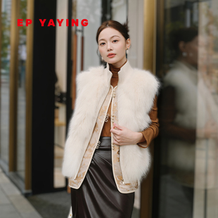 秋冬商场同款 皮草马甲 1002A 老钱风狐狸毛皮小坎肩 EP雅莹女装