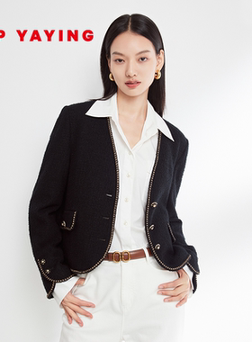 EP雅莹女装 羊毛针织花呢小香风外套 冬装商场同款1235A