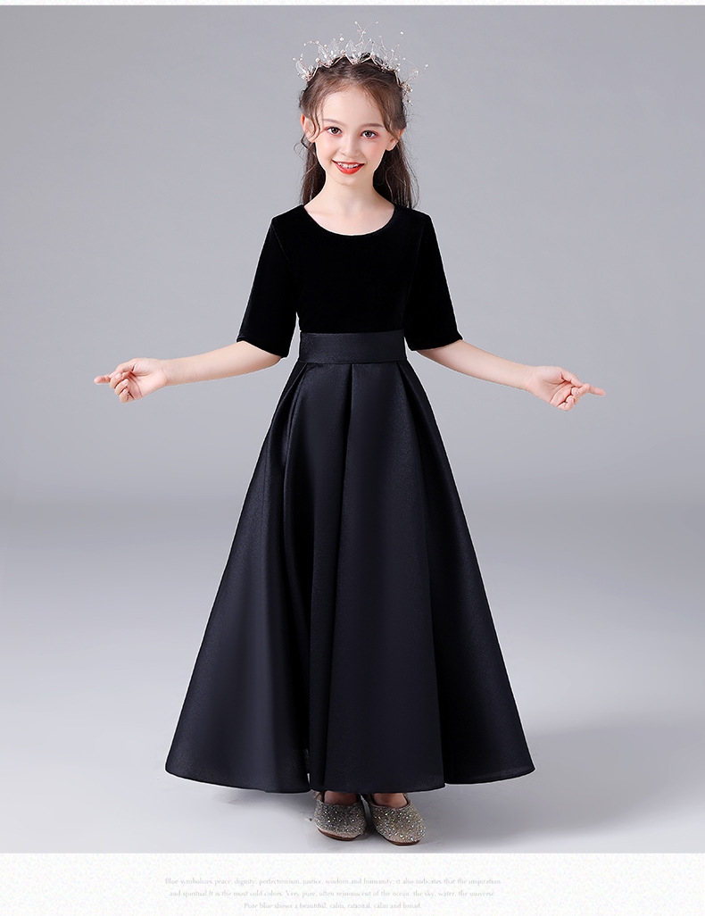 乐团合唱春夏六一中袖黑色主持人