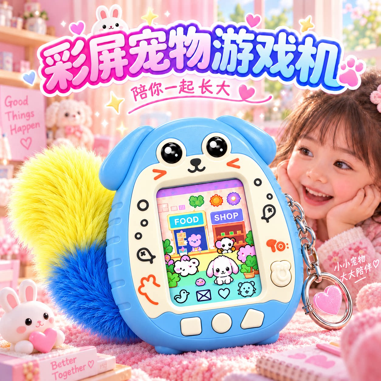 儿童玩具5电子宠物机12彩屏游戏机8女孩益智10岁以上生日礼物3到6