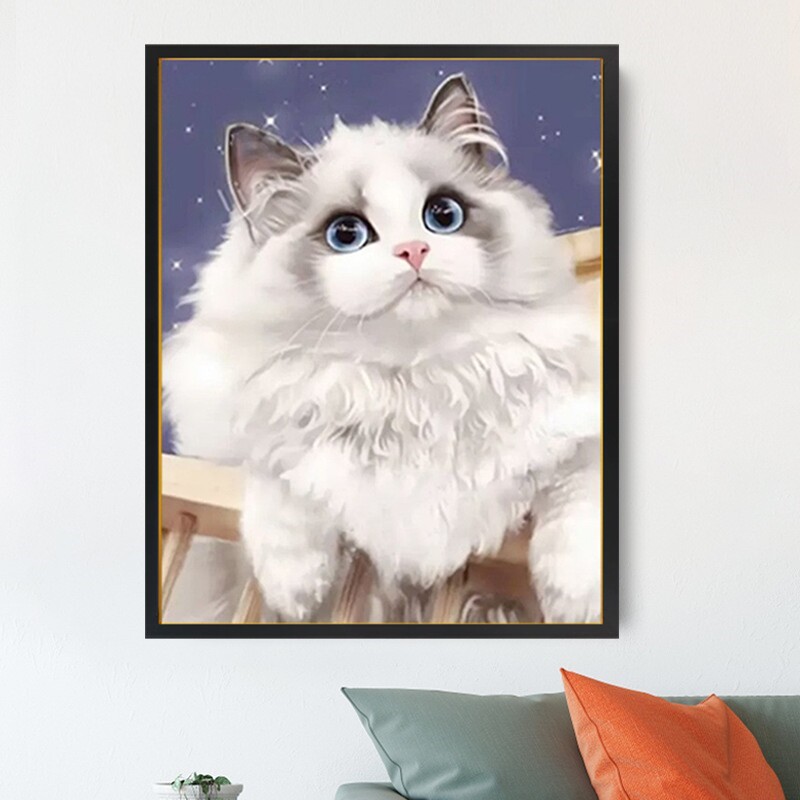 自己绣手工可爱猫咪十字绣萌宠布偶猫2026新款钻石画满钻招贴猫