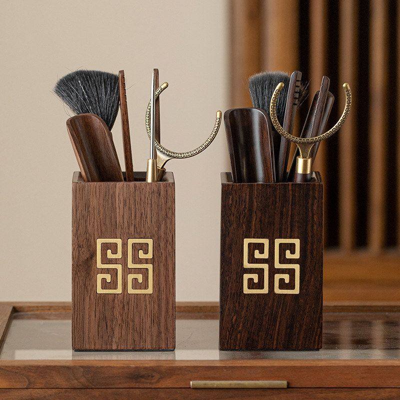 茶道创意设计茶艺黑檀木配件茶具