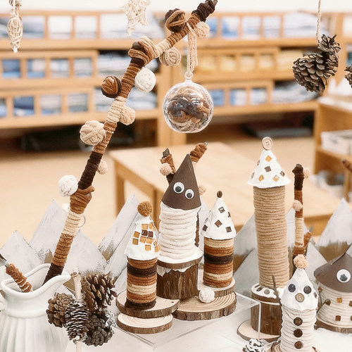 毛线编织环创半成品材料幼儿园美工区自然区域教室环境布置装饰品