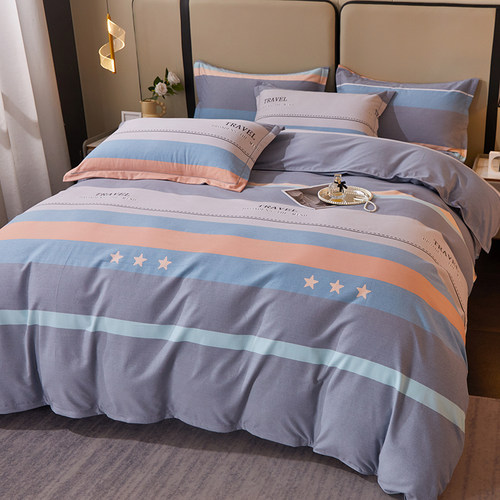 水晶家纺全棉棉纯棉床上四件套