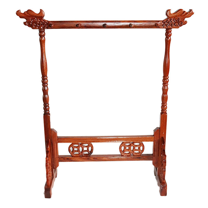 红木实木毛笔架笔挂花梨木红酸枝龙头毛笔挂文房四宝书法用