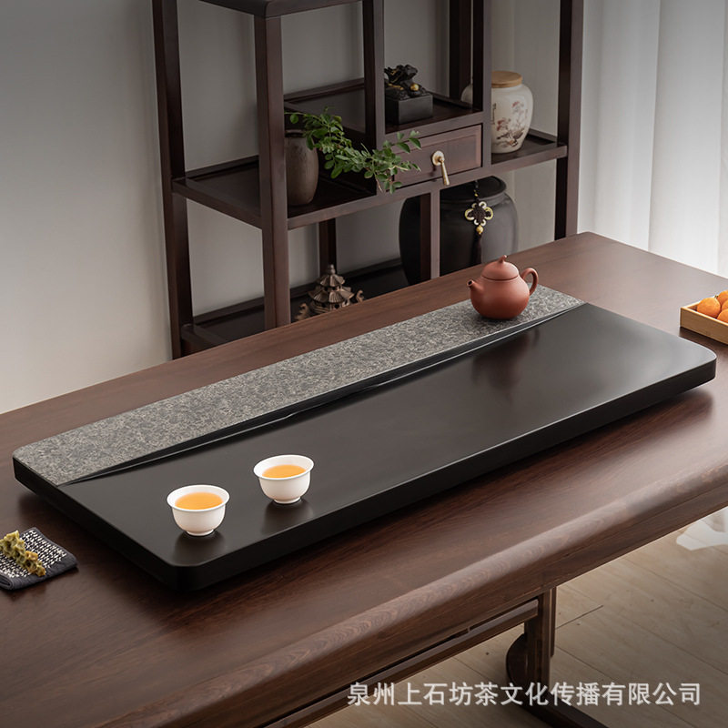 厂家家用办公乌金石茶盘 功夫茶具石茶海 大号茶台简约石茶盘