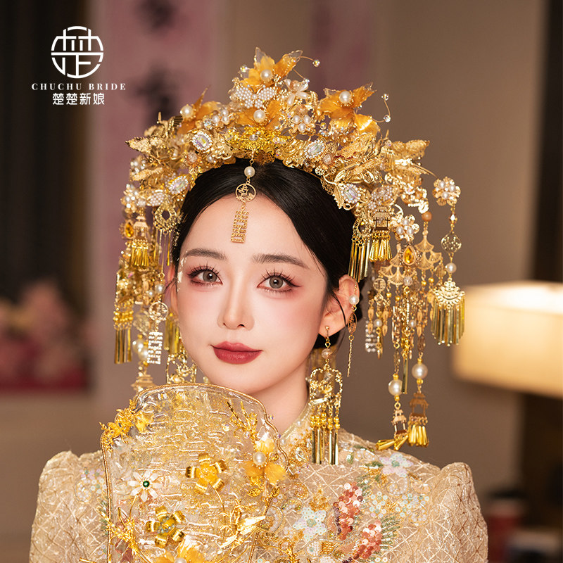 秀禾龙凤褂汉服旗袍新娘头饰
