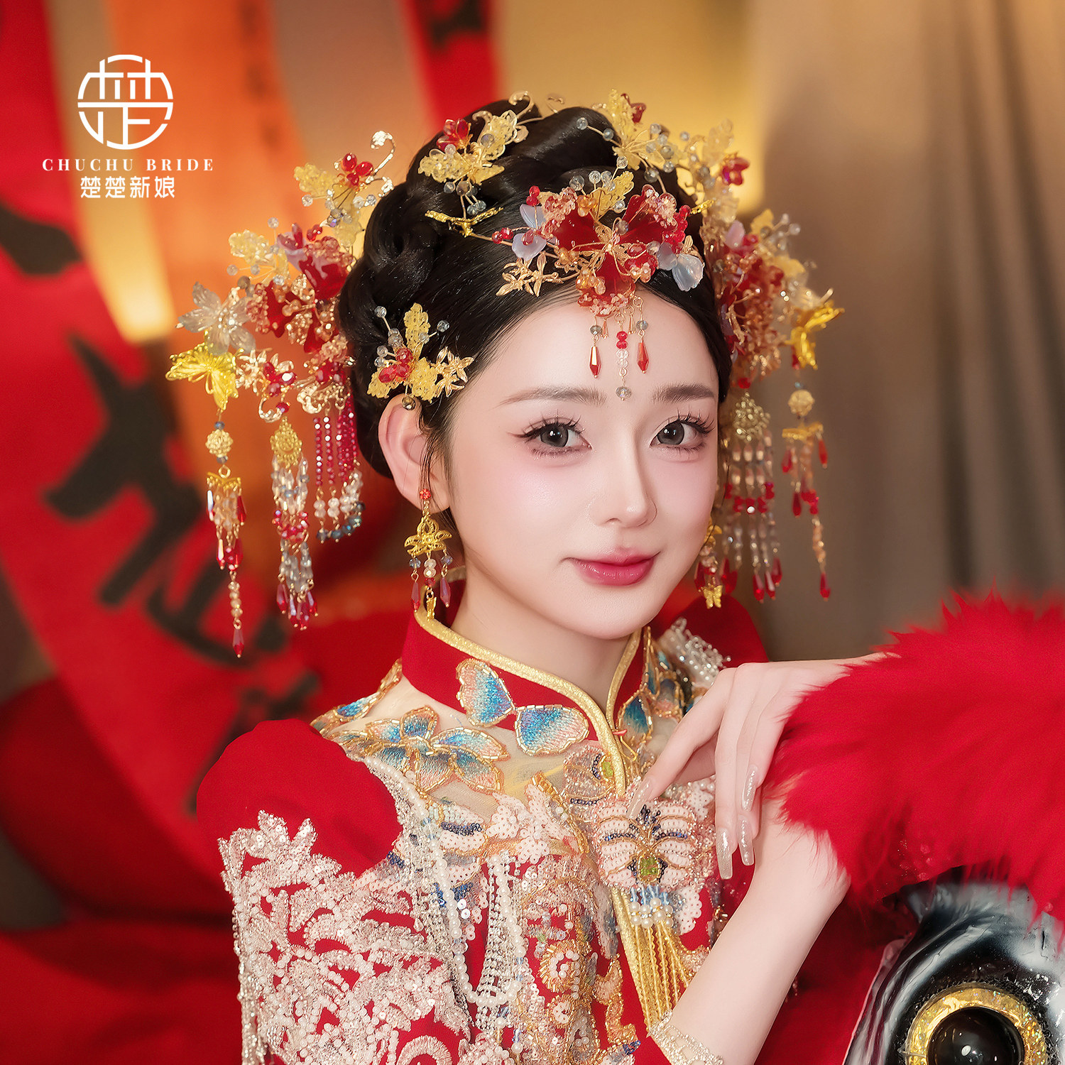 新中式婚礼新娘秀禾头饰