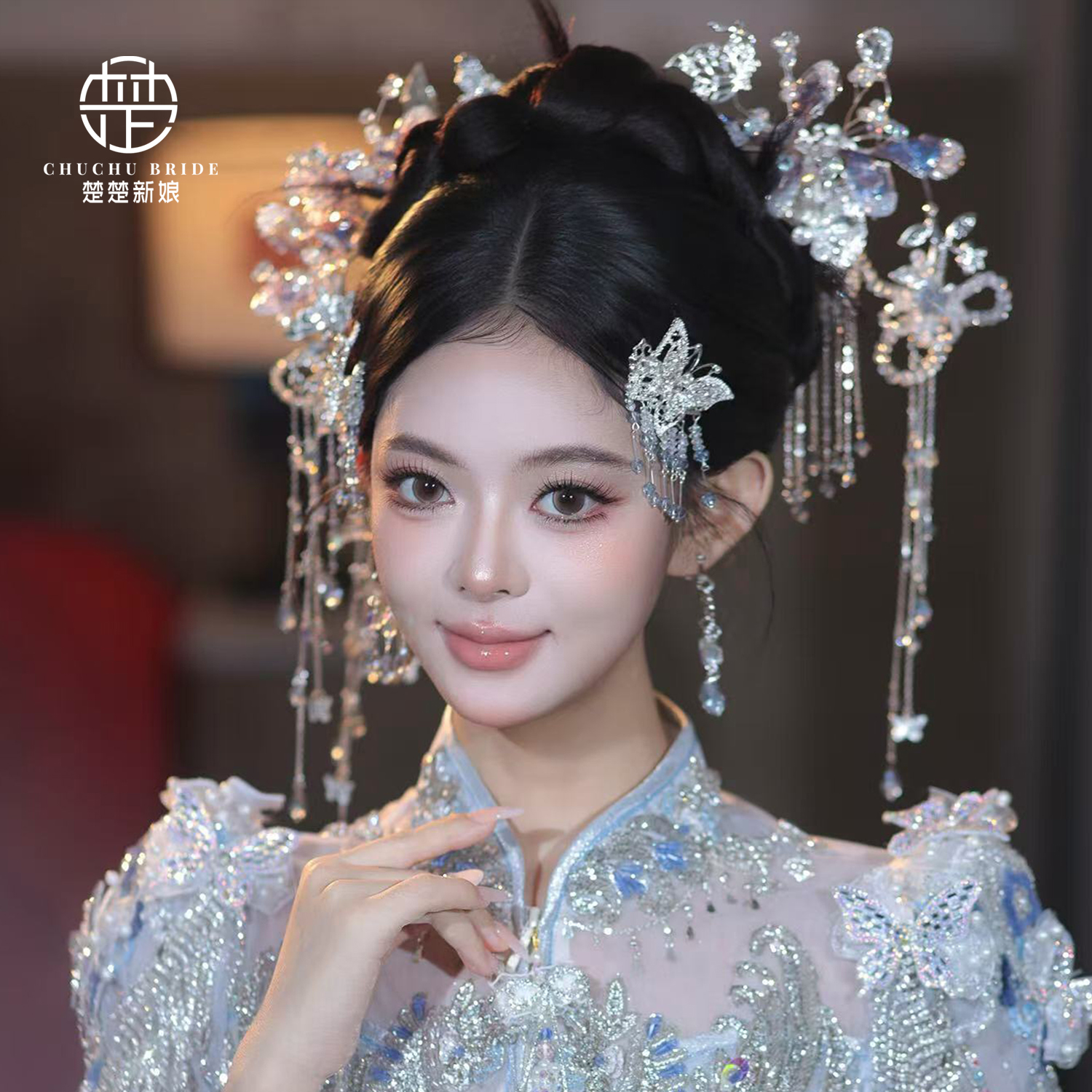 2025新款新娘头饰中式秀禾服龙凤褂汉服发饰结婚婚礼古风饰品配饰
