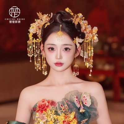眉心坠蝴蝶秀禾旗袍汉服发饰