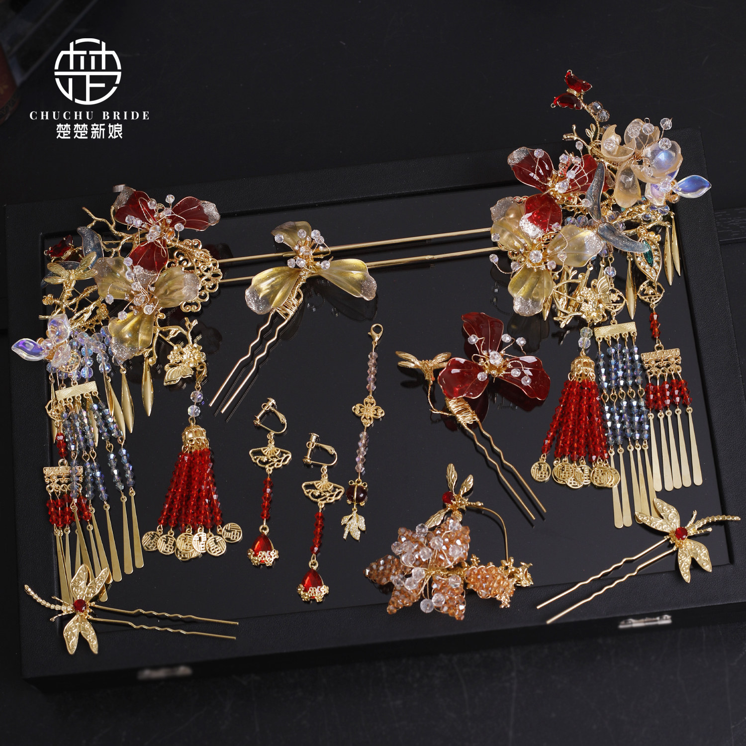 古典婚礼汉服盘发配饰品