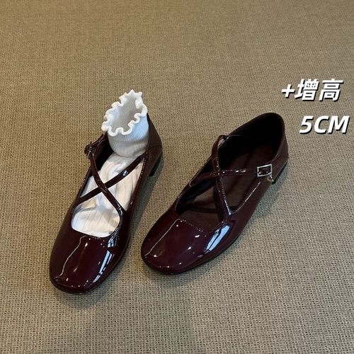 小香风灰色方头玛丽珍单鞋女鞋子2026新款春季百搭法式粗跟通勤鞋