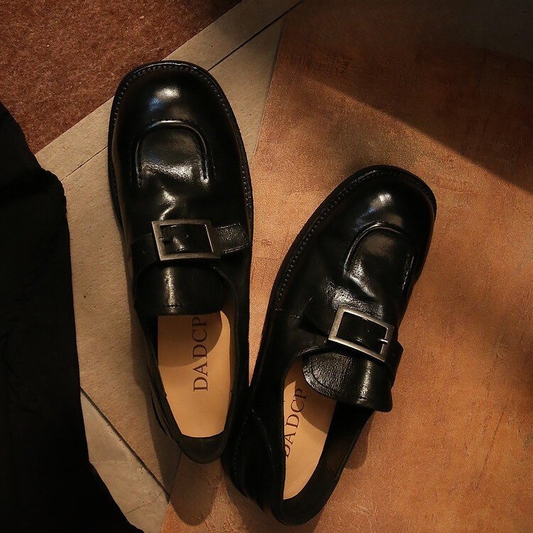 通勤女春秋季时尚款水洗做旧2025新款真皮圆头低跟软底单鞋女士,女鞋,乐福鞋（豆豆鞋）,淘宝优惠券,粉丝福利购,淘宝优惠卷