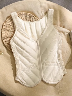 吊带棉衣马甲女2025秋冬新款欧货叠穿内搭背心小个子短款无袖上衣