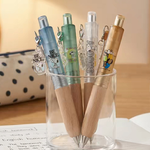 史努比限定款塔诺塞小胖笔0.5黑色榉木笔握低重心考试笔刷题用0.5