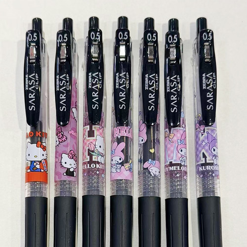 日本ZEBRA斑马新款三丽鸥凯蒂猫美乐蒂联名限定0.5黑色按动中性笔