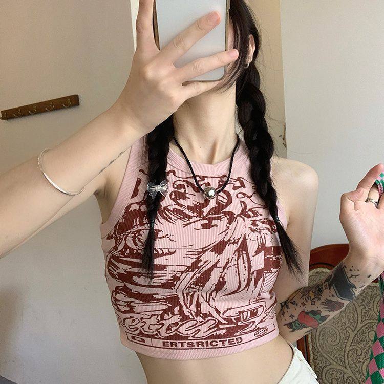 美式复古工字小背心吊带女夏季甜辣外穿粉色辣妹无袖短款运动上衣,女装/女士精品,背心吊带,淘宝优惠券,粉丝福利购,淘宝优惠卷