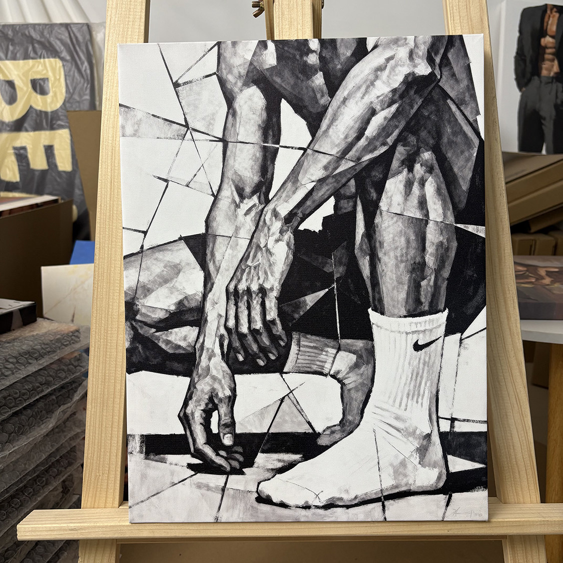 破裂硬汉肌肉男油画装饰画相框喷绘卧室靠墙男体工作室艺术画框,家居饰品,现代装饰画,淘宝优惠券,粉丝福利购,淘宝优惠卷