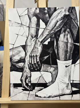 破裂硬汉肌肉男油画装饰画相框喷绘卧室靠墙男体工作室艺术画框