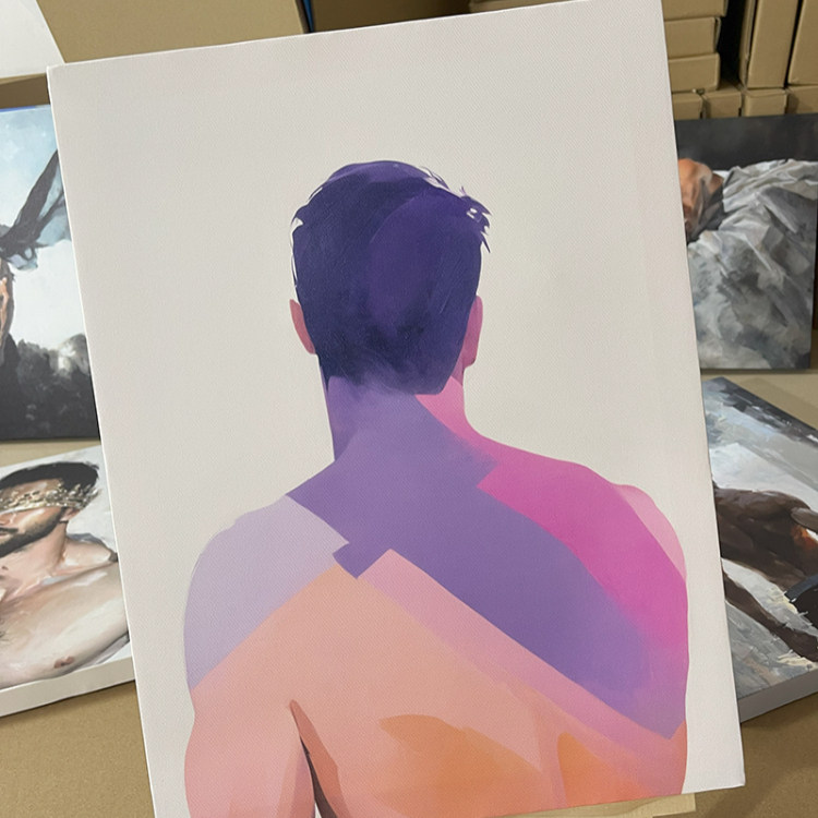 自由烟火肌肉男高清装饰画卧室挂画喷绘油画房间室内挂墙靠墙型男