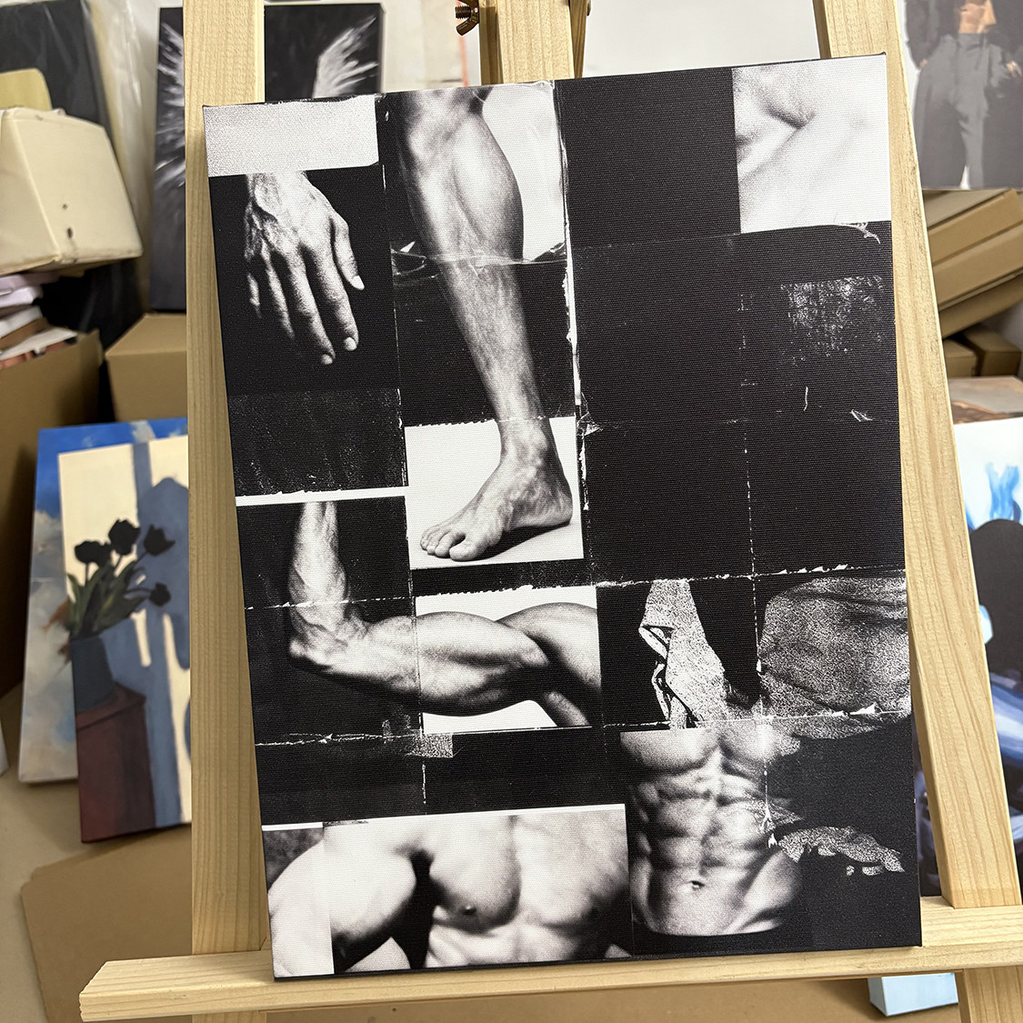 肌肉男男体拼接装饰画背挂画喷绘油画卧室男体工作室艺术画框,家居饰品,现代装饰画,淘宝优惠券,粉丝福利购,淘宝优惠卷