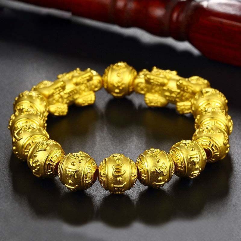合金手链【专柜爆款】六字真言貔貅手串男款霸气貔貅手环高端大气