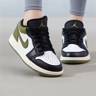 Low AJ1 大童GS橄榄绿低帮休闲板鞋 092 Nike耐克 553560 Jordan