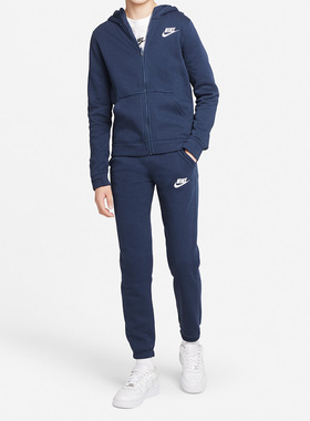 Nike/耐克正品大童保暖加绒跑步训练运动外套裤子套装 CJ4342-410