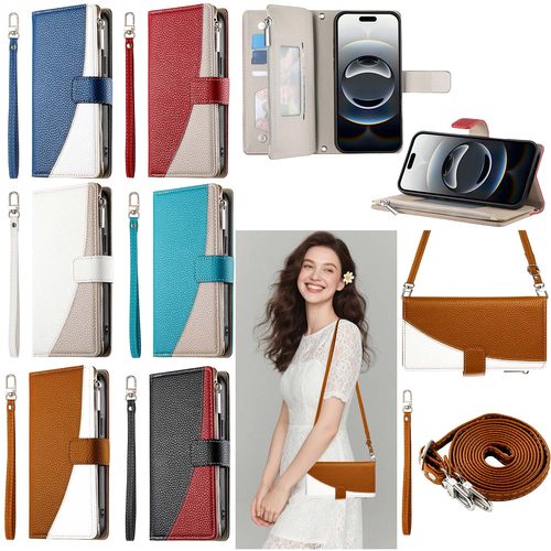 荔枝纹翻盖式多卡槽手机套