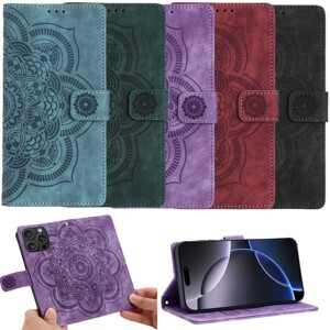 适用三星 Galaxy A14 5G/A15/A34/A54/A53/A33/A17/A22/A36/A72/S21 FE/S23/S22/S24 曼陀罗压花 防摔 手机套