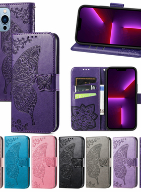 适用三星 Galaxy A17/A25/A34/A54/A53/A33/A13/A22/A52/A72/A35/A15/A55/A05S/A55 花之蝶压花 手机皮套