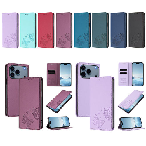 适用红米 Note15/Note12s/Note13Pro/M6/POCO X5 Pro/Note 14/14C/F5 Pro PT27对吸双蝴蝶 手机套 翻盖 防摔