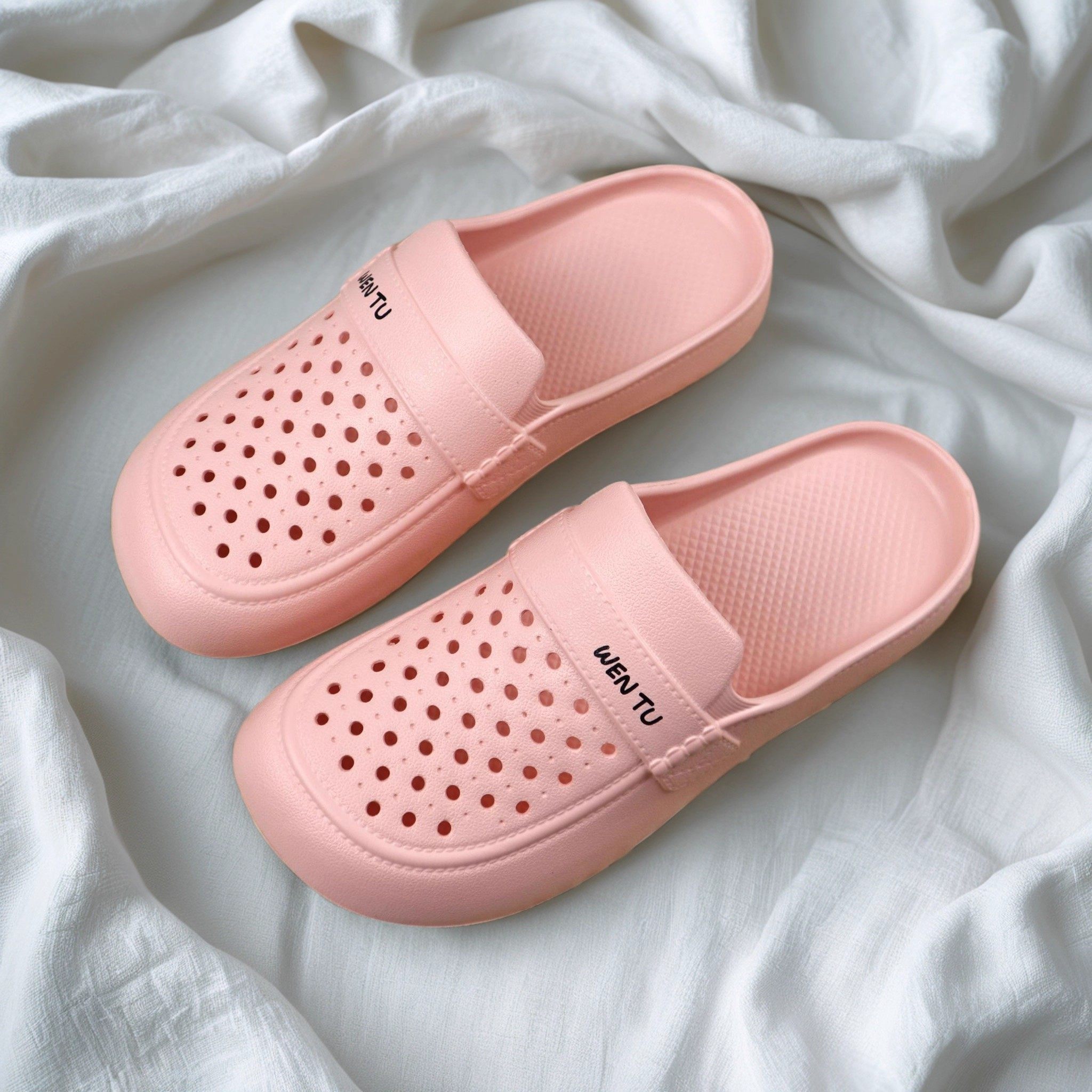 包头凉拖鞋女轻便防滑外穿夏季时尚平底海边沙滩洞洞鞋百搭半拖鞋,女鞋,包头拖,淘宝优惠券,粉丝福利购,淘宝优惠卷