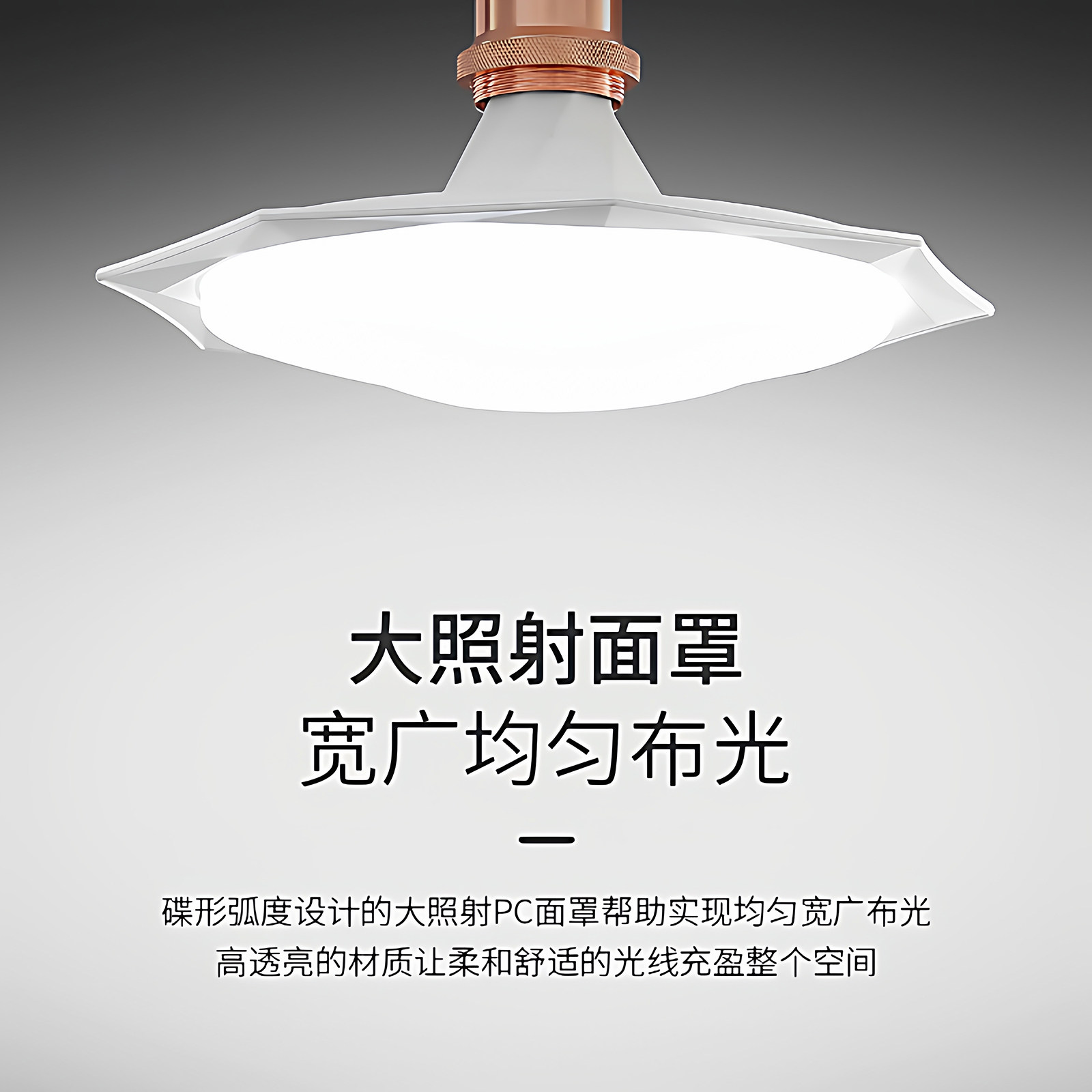 lde八角飞碟灯泡家用照明省电节能超亮e27大螺口飞碟三防护眼球泡