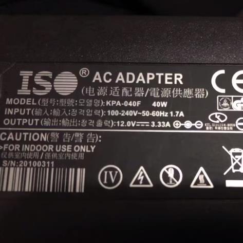 非实价议价议价适配器电源 KPA-050F /12.0V-3.33A议价非实价议价