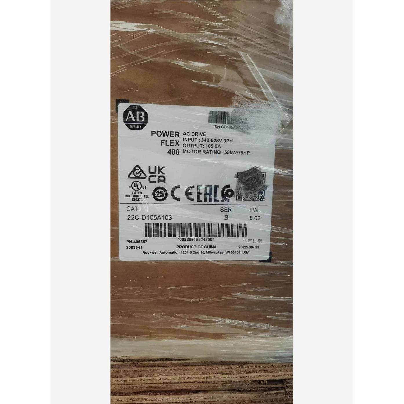 非实价议价议价2022年AB变频器 22C-D105A103全新原装正【请询价