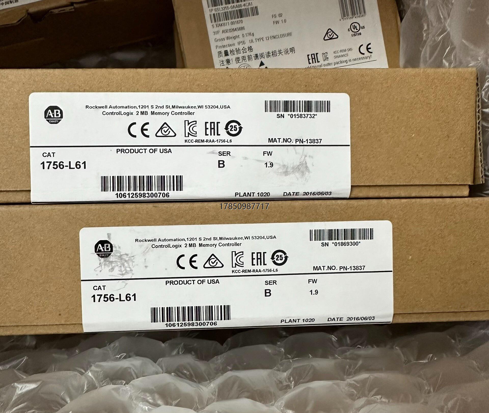 议价ab罗克韦尔plc模块,全新未拆封1756-L61 包装干净议价