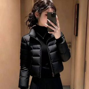 2026冬季新款黑色短款羽绒棉服女立领显瘦保暖修身小个子时尚棉衣