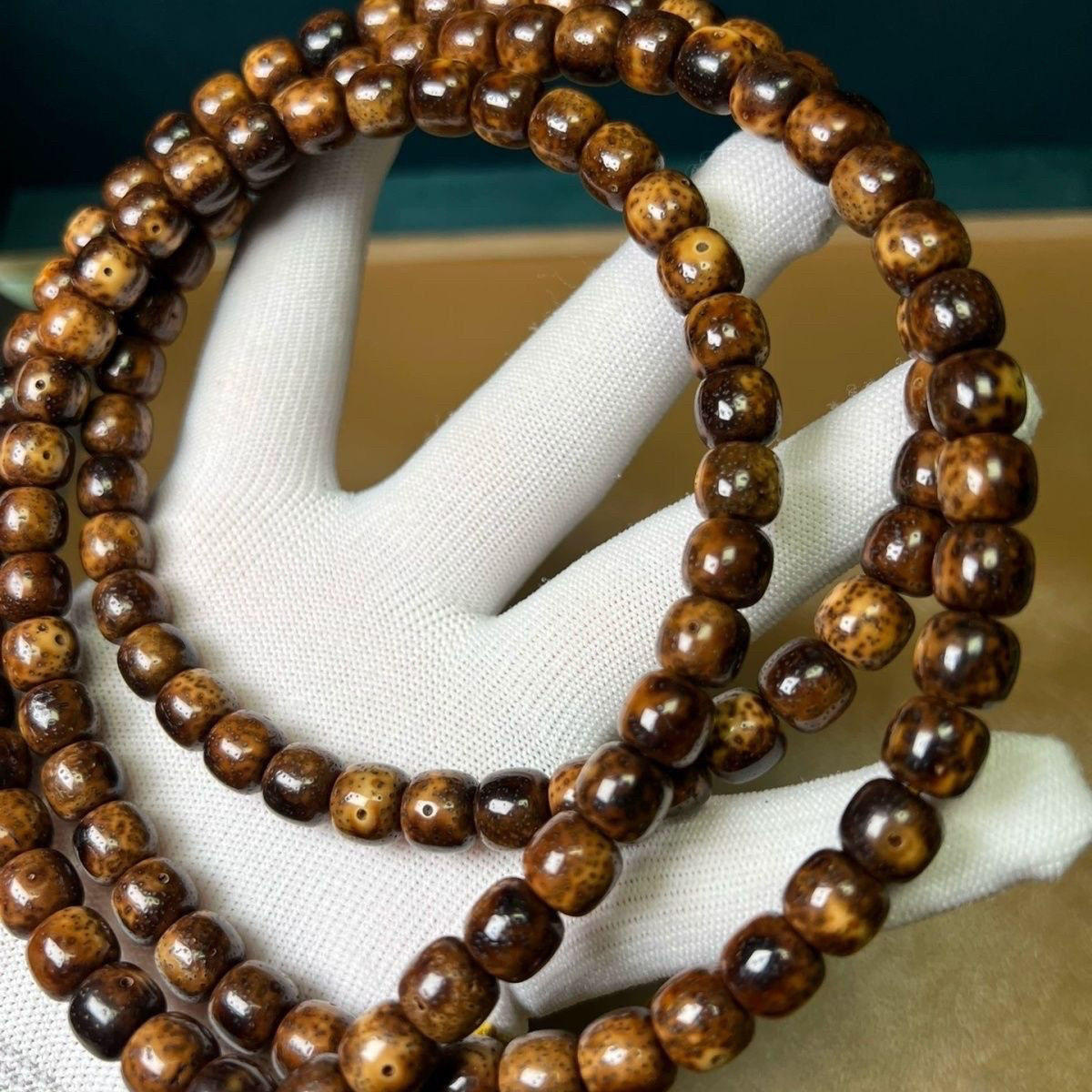 菩提子海南手串星月玉化虎皮男女项链手链108陈籽佛珠