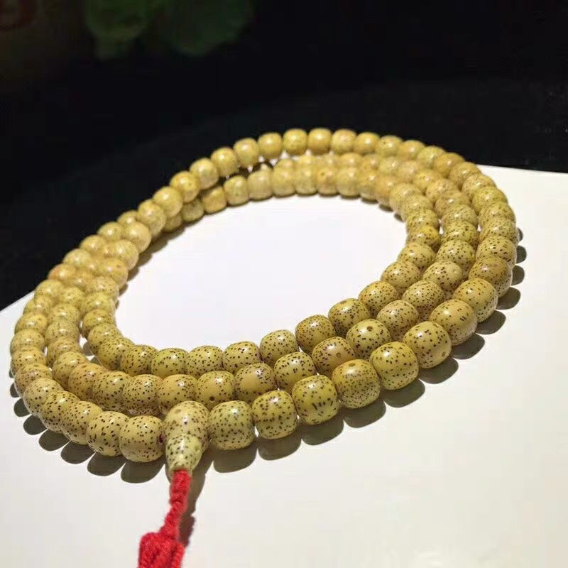 三通+素珠黄金籽鸡油黄海南星月菩提108佛珠高密正月陈籽桶珠
