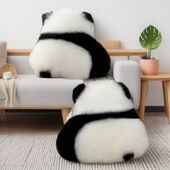 熊猫抱枕萌兰和花花腰靠垫可爱沙发女生毛绒玩偶客厅装 饰生日礼物